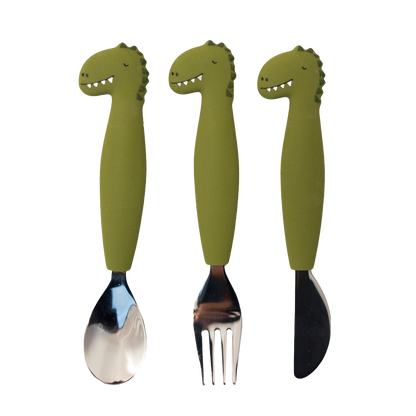 Trixie Silicone Cutlery Set, 3-Pack | Baby Toddler Utensils