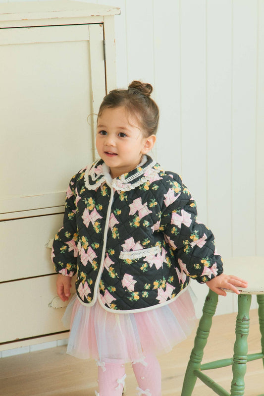 Ribbon Noir Frill Jacket: L