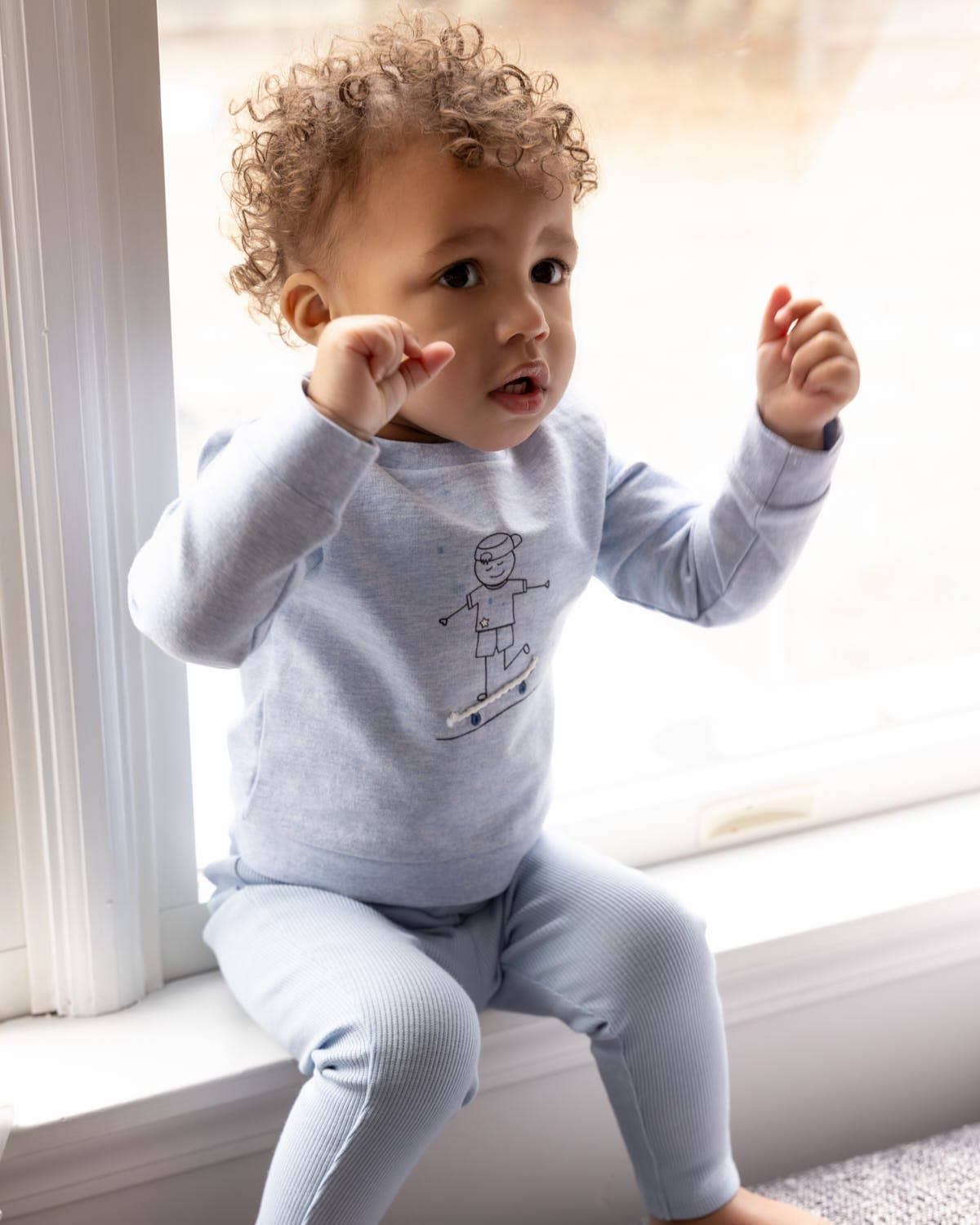 This Is How I Roll 2 Pc Legging Set: Cloud Blue / 2