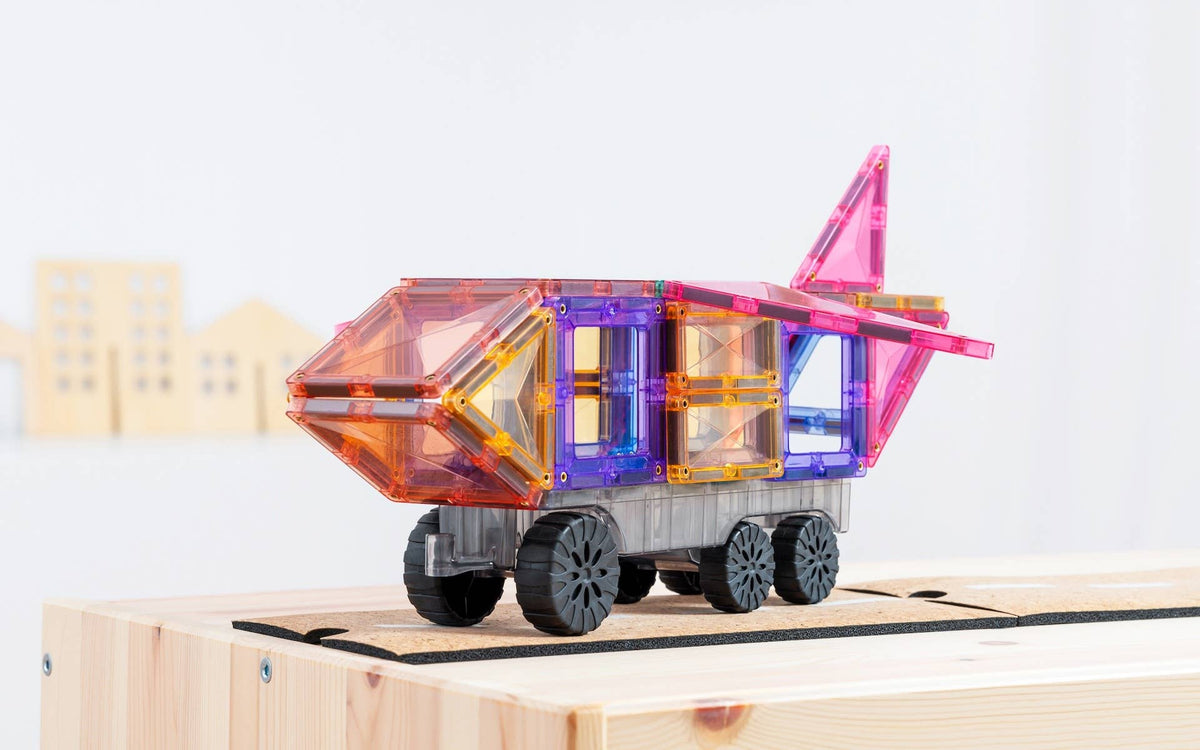CONNETIX Magnetic Tiles Pastel Transport Pack, 50 Pieces