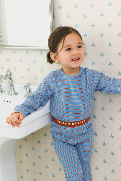 Blue Cocoa Nights Pajama Set: S