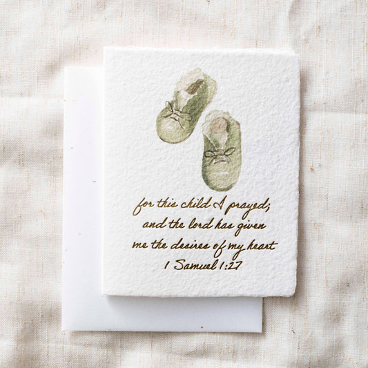 Desire of My Heart |  Baby Shower Christian Greeting Card: Flat A2 Greeting Card. Blank on Back.