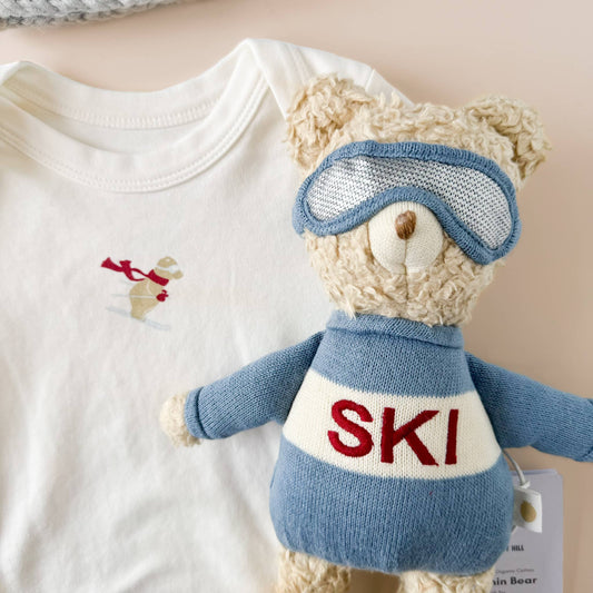 Onesie Ski Bear Baby Bodysuit Organic Winter Graphic Gift