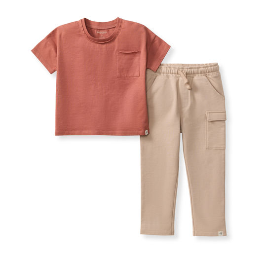 Drop Shoulder Toddler Tee Set: Cedar / 4 Toddler