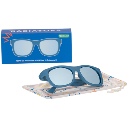 Midnight Blue Polarized Kid Sunglasses with Mirrored Lens