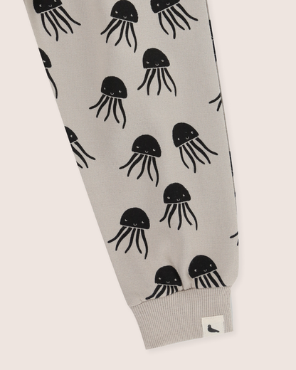 Jellyfish Print Joggers: Sand / 2-3 Years