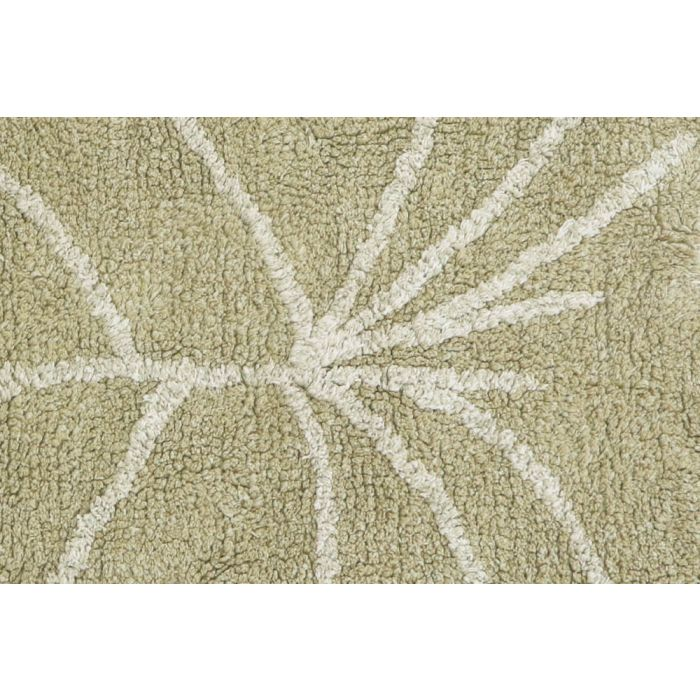 Washable Rug Mini Monstera Olive: 3' x 3'
