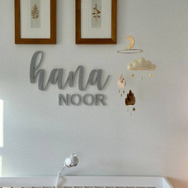 Clouds and stars baby mobile - Ivory, beige, taupe