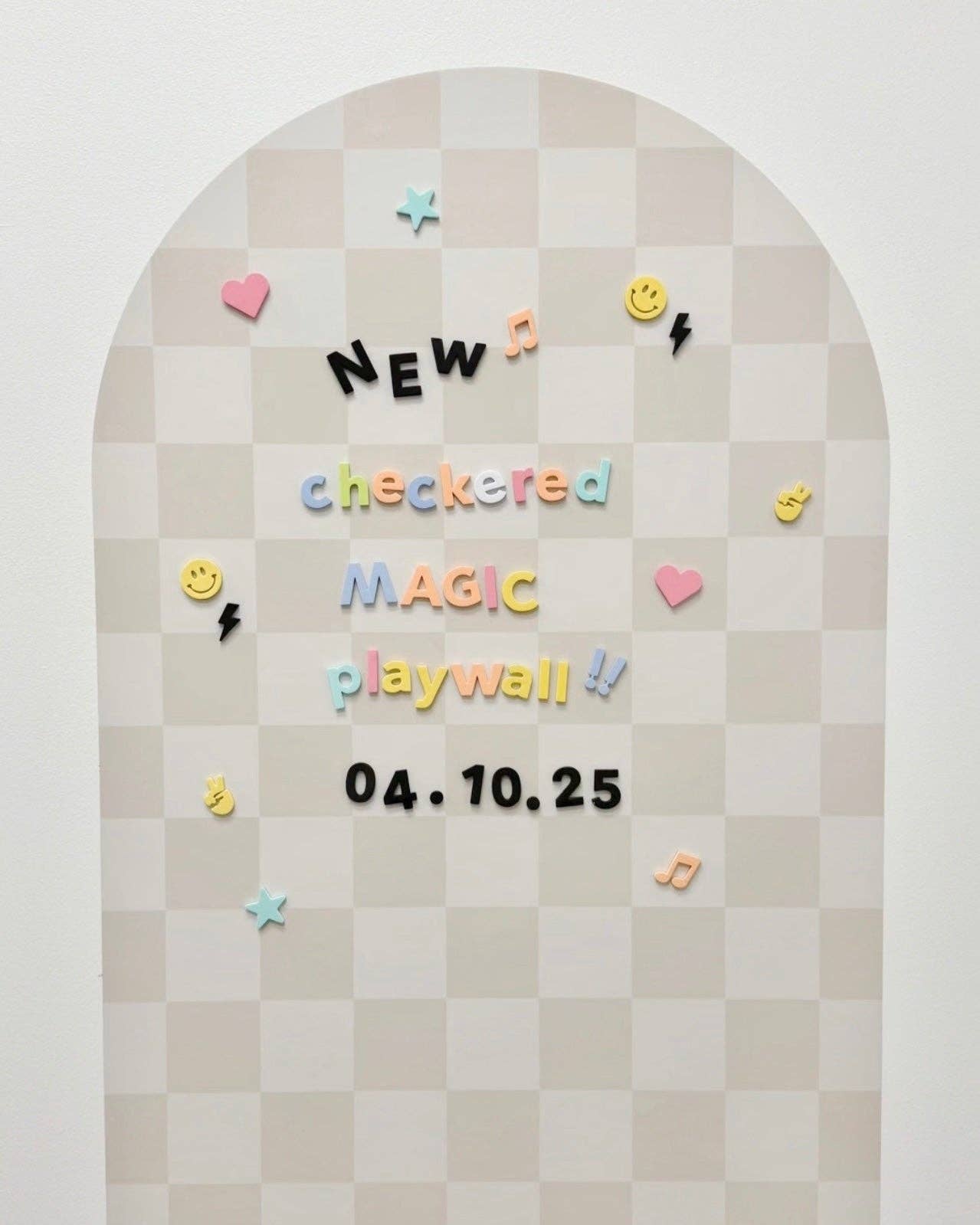 MEGA Magic Playwall - Arch Magnetic Wall Decal for Kids: Neutral Check