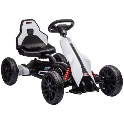 Aosom 12V Electric Go Kart for Kids –White, Adjustable Speed
