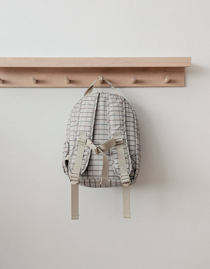 Mini Backpack - Taupe grid - Menoum Menoum