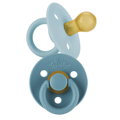 Itzy Soother™ Natural Rubber Paci Sets: Coconut + Toast 6-18 M