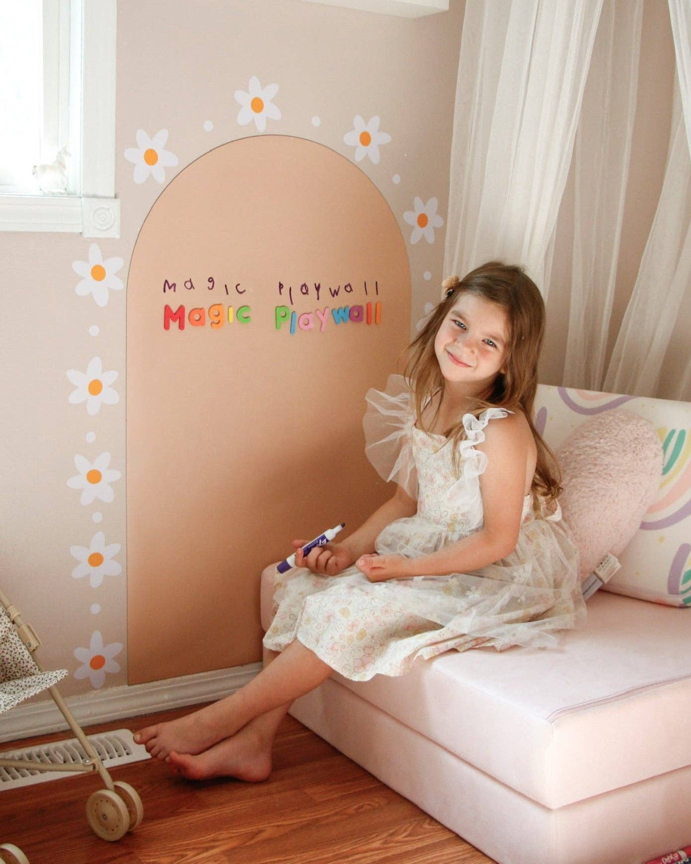 Magic Playwall - Arch Magnetic Wall Decal for Kids: Caramel