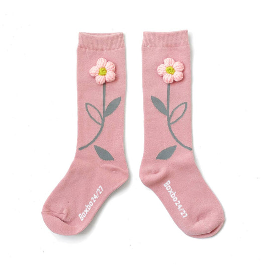 Chaussettes hautes Flower - Pink: 28/31 (6-7Y)
