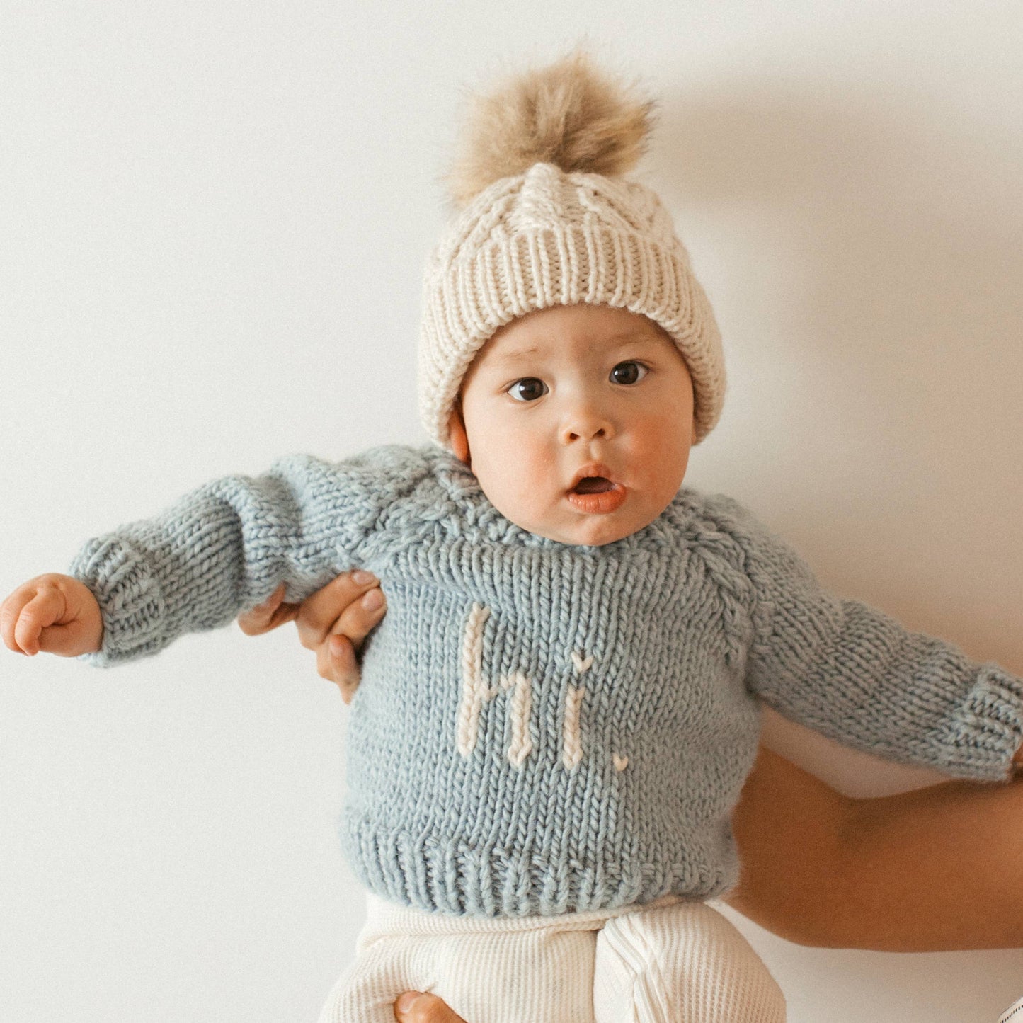 Hi. Surf Bllue Crew Neck Sweater Baby & Toddler: 0-6 months