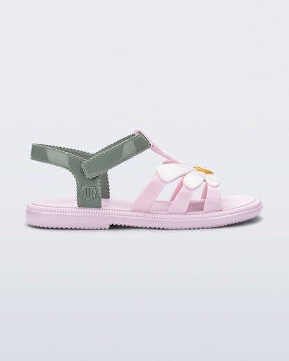 Mini Melissa Hip Bloomy Kids Sandals: Metallic Pink/Green