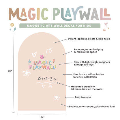 Magic Playwall - Arch Magnetic Wall Decal for Kids: Caramel