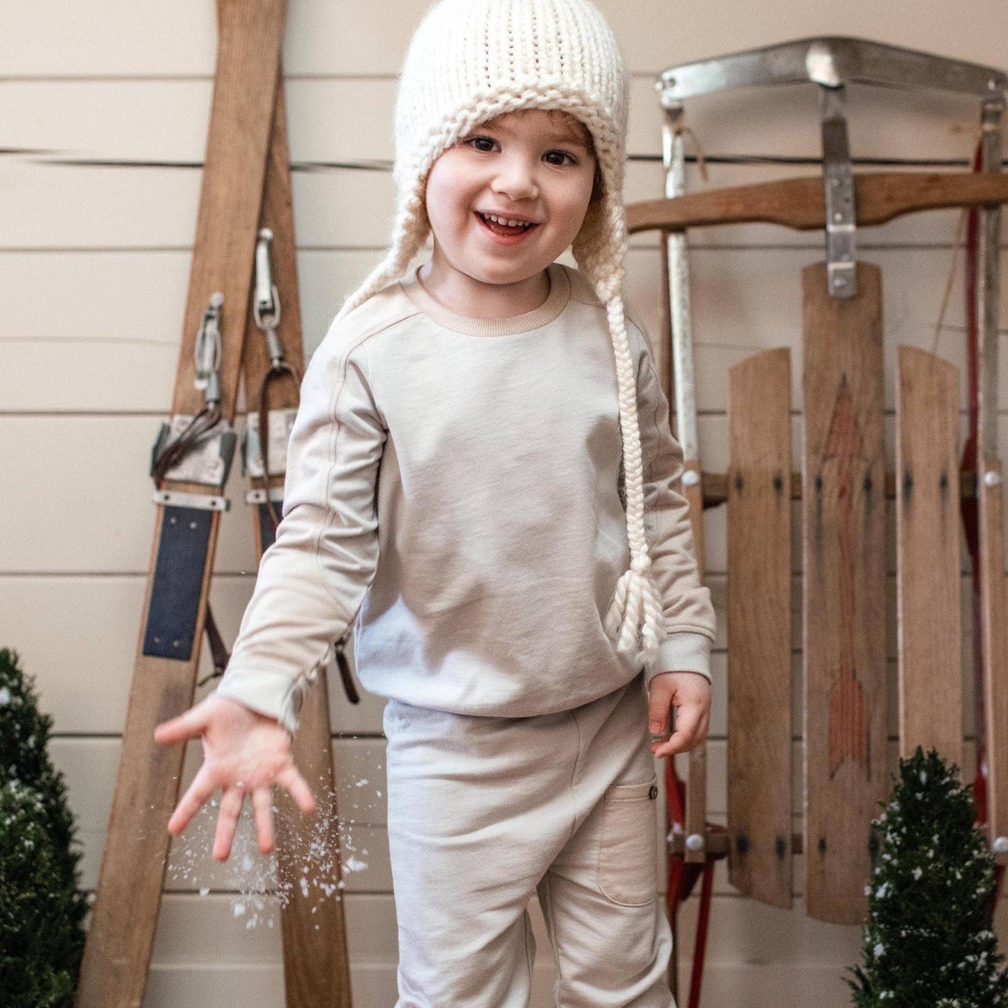Seamed Organic Sweatshirt & Pants Set: 5T