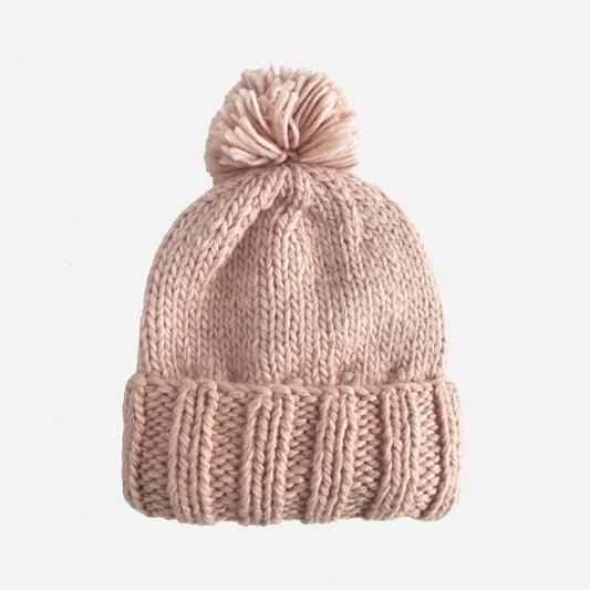 Classic Pom Hat, Blush | Baby & Kids Valentine's Winter Bean: XS; 3-6m