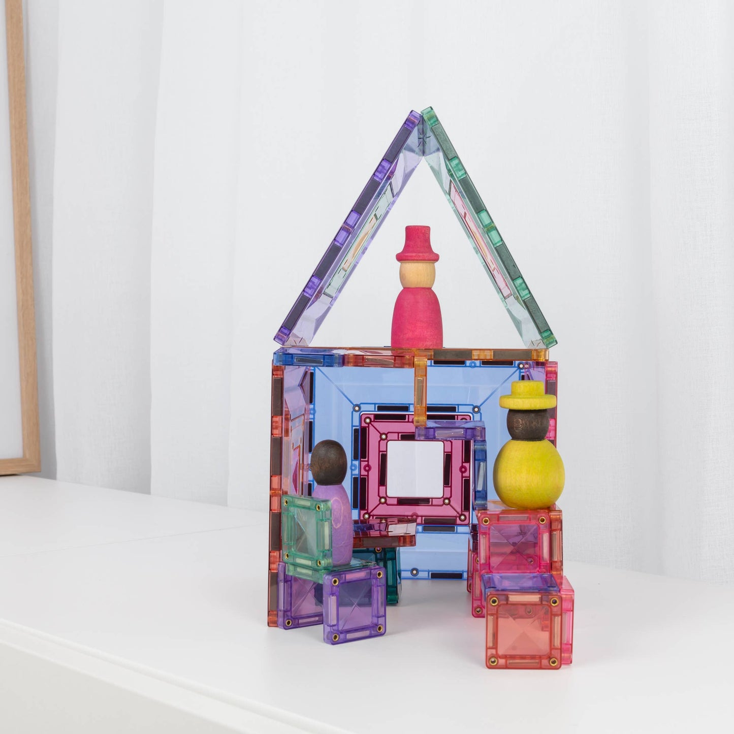 CONNETIX Magnetic Tiles Pastel Portal Pack, 48 Pieces