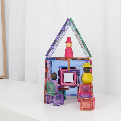 CONNETIX Magnetic Tiles Pastel Portal Pack, 48 Pieces