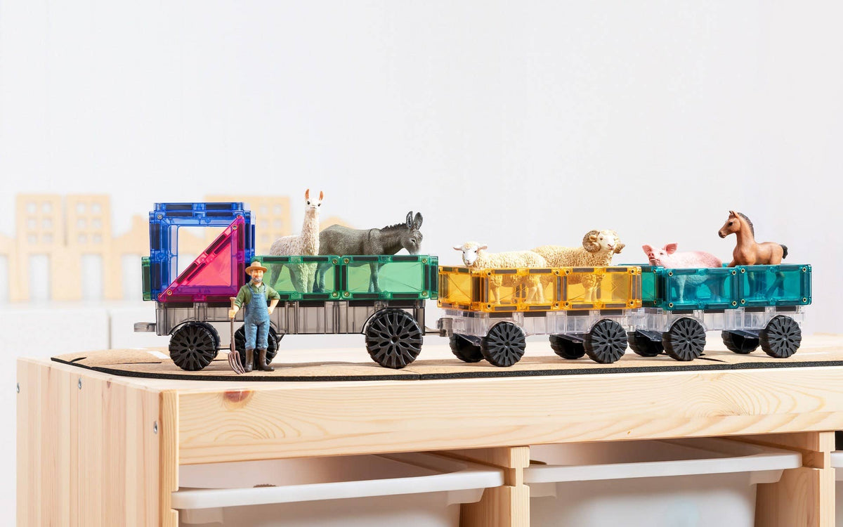 CONNETIX Magnetic Tiles Pastel Transport Pack, 50 Pieces
