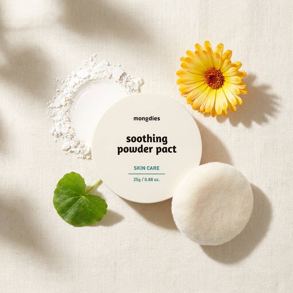 Mongdies Soothing Powder Pact 25g | Talc-Free Cooling Powder for Baby | EWG Green