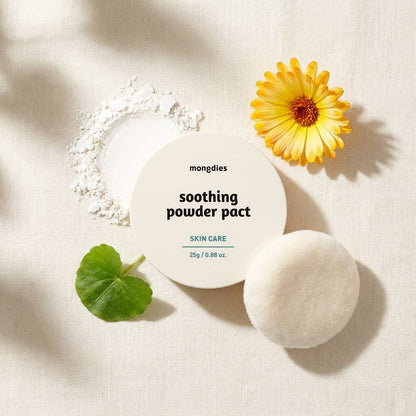 Mongdies Soothing Powder Pact 25g | Talc-Free Cooling Powder for Baby | EWG Green