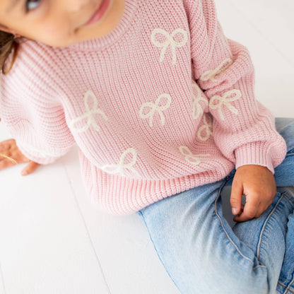 All Over Bows Knit Sweater - Mommy and Me: Girls