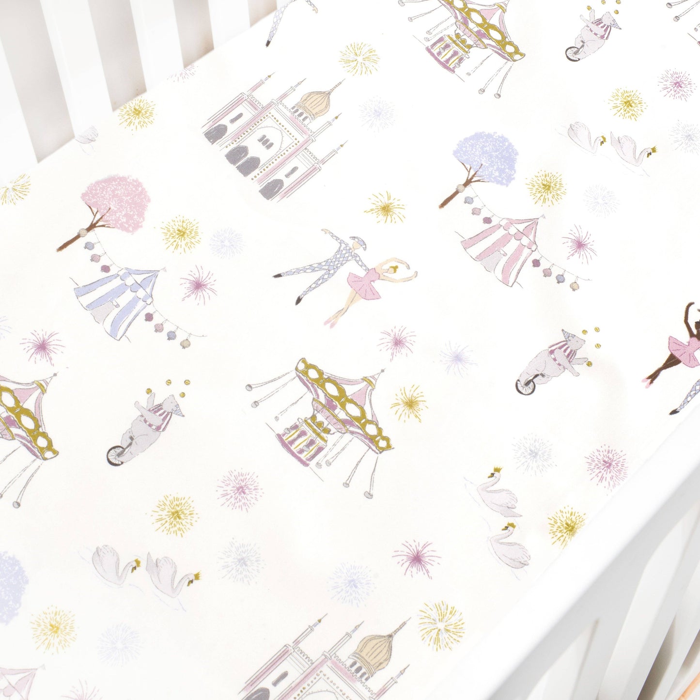 Adventures in Wonderland Crib Sheet - Rose