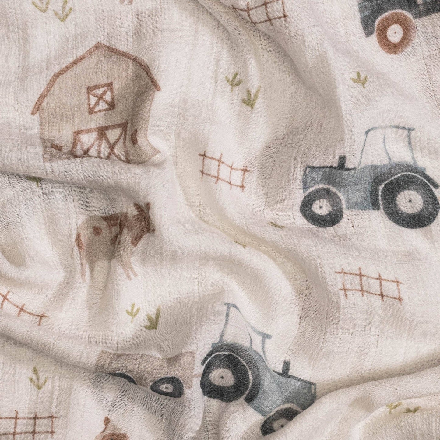 Charlie 2-pc. Farmhouse Tractor/Dot Swaddle Set