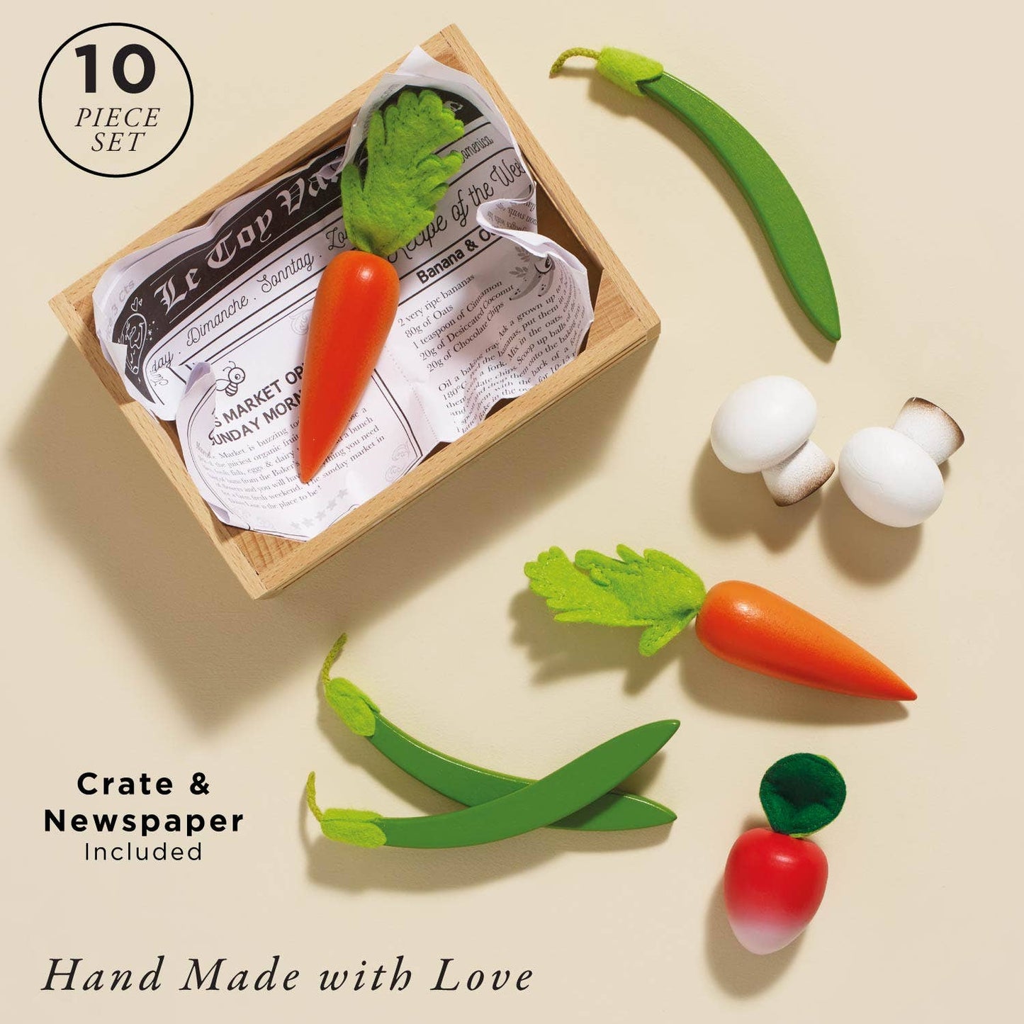 Harvest Vegetables Wooden Market Crate