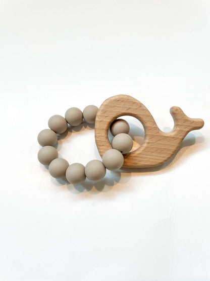 Basic Whale Teether: Taupe