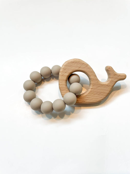 Basic Whale Teether: Taupe