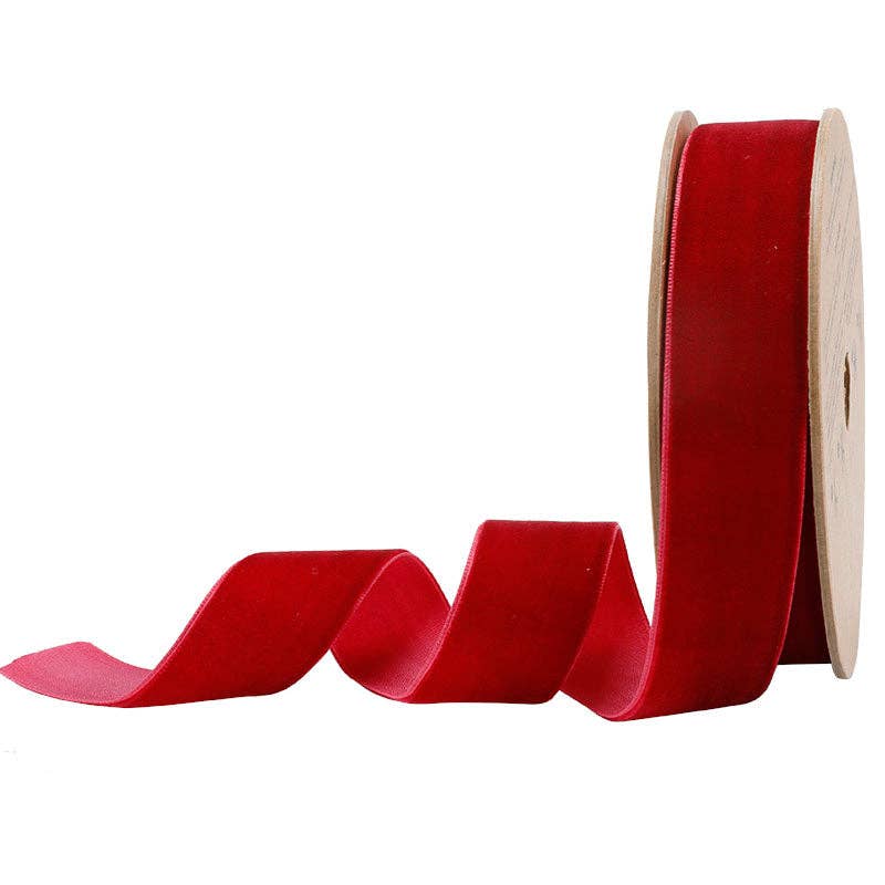 17 Colors | 1" Velvet Ribbon | 10 Yard Roll: Bay Leaf