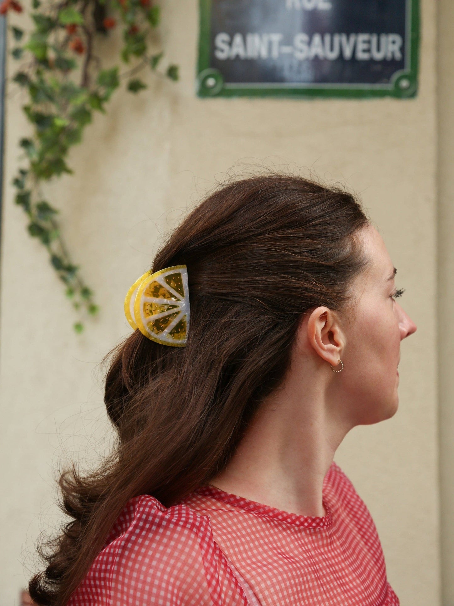 Hand-painted Citrus Slice Fruit Claw Hair Clip | Eco-Friendly