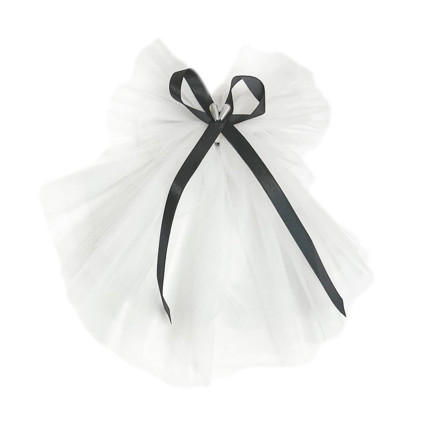 Mademoiselle Tulle Hair Bows: White