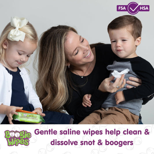 Boogie Saline Nose Wipes, Fresh, 30ct (Case of 12)