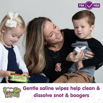 Boogie Saline Nose Wipes, Unscented, 30ct (Case of 12)