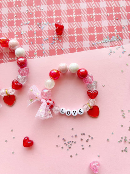 Valentine Red Heart Kids Charm Bracelet