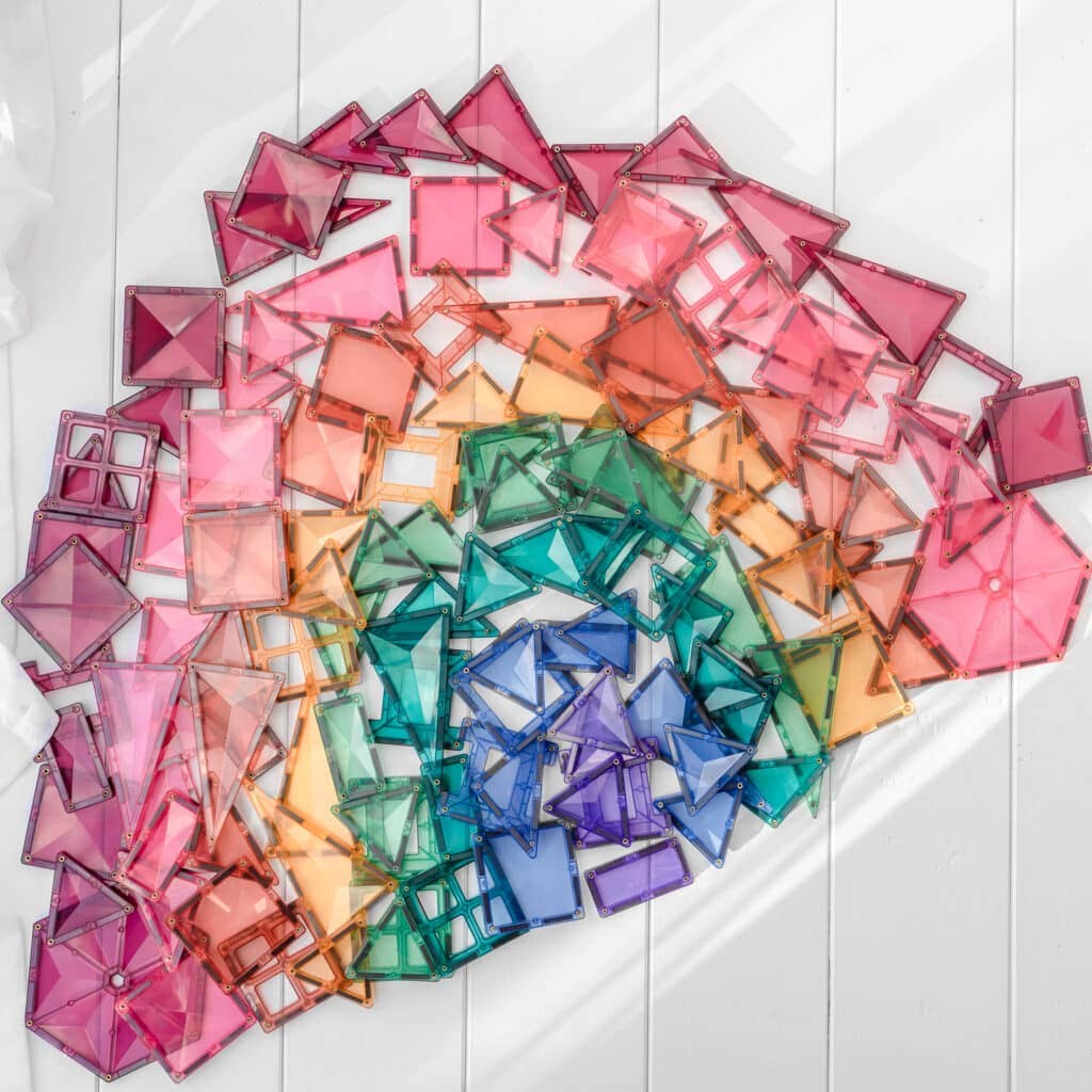 CONNETIX Magnetic Tiles Pastel Mega Pack, 202 Pieces