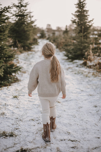 Annie & Charles® animal knitted sweater: Beige bear