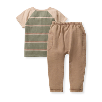 Holland Stripe Infant Tee Set: Tranquility / 12 Months