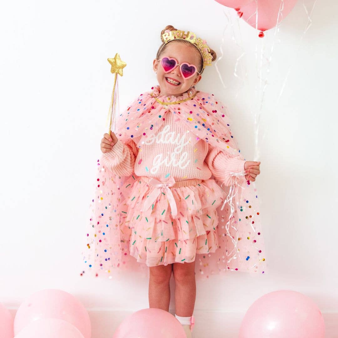 Birthday Girl Sprinkle Knit Sweater - Kids - Girls Clothes: 5/6