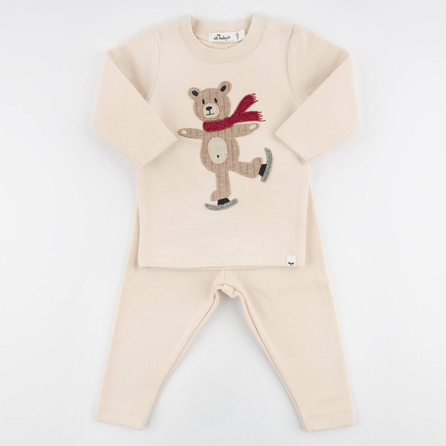 Iceskating Bear Baby Rib 2pc Set