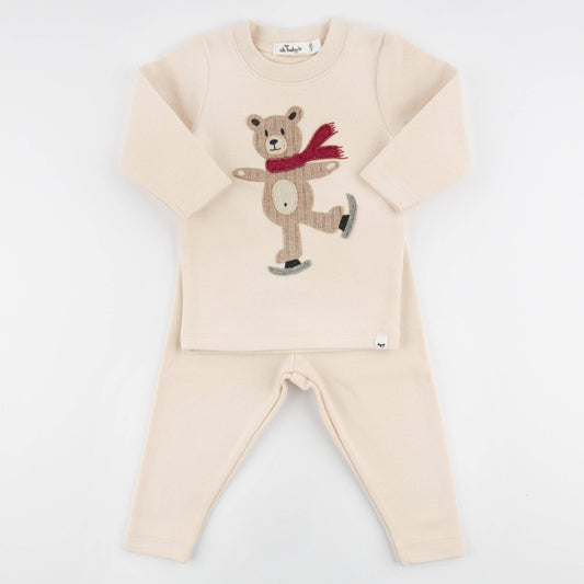 Iceskating Bear Baby Rib 2pc Set