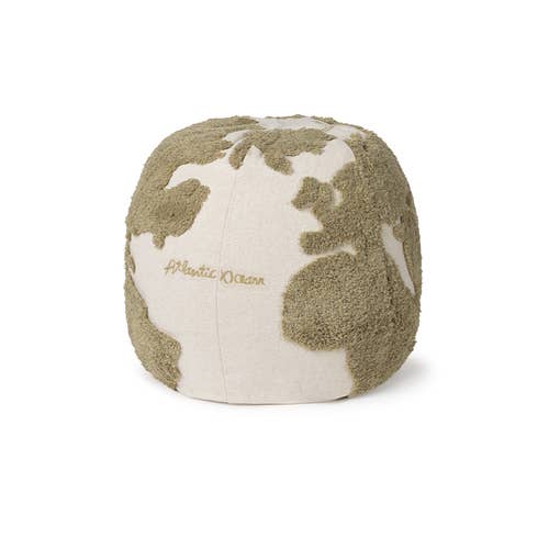 Pouf World Map Rugcycled