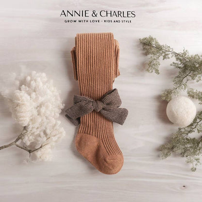 Annie & Charles® RIB TIGHTS WITH STITCH FINIA: Grey