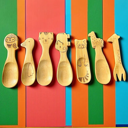 Bamboo Animal Kids & Toddler Utensils | Kids NEW Bestseller: Giraffe | Fork