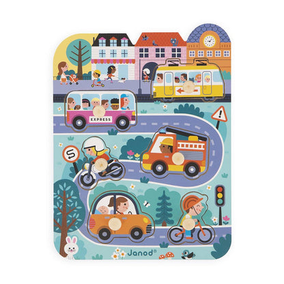 Peg Puzzle - In the Town | Fine motor skills